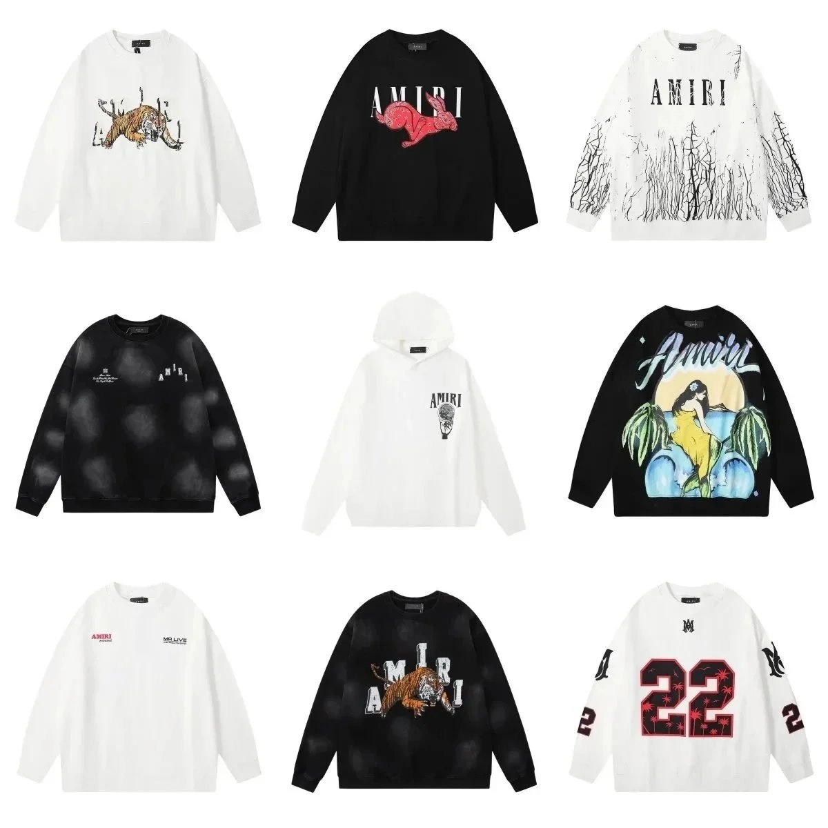 AMIRI Tiger Embroidered Oversized Sweatshirt - White
