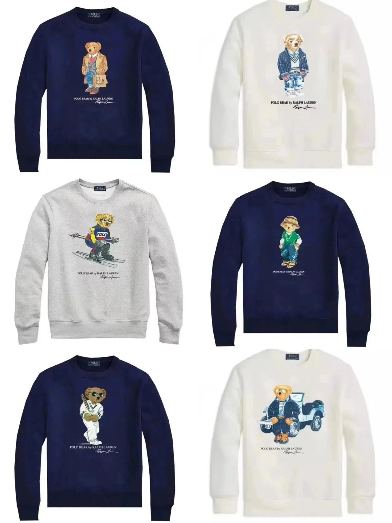Polo Bear by Ralph Lauren Navy Blue Crewneck Sweatshirt with Shopping Bear Graphic