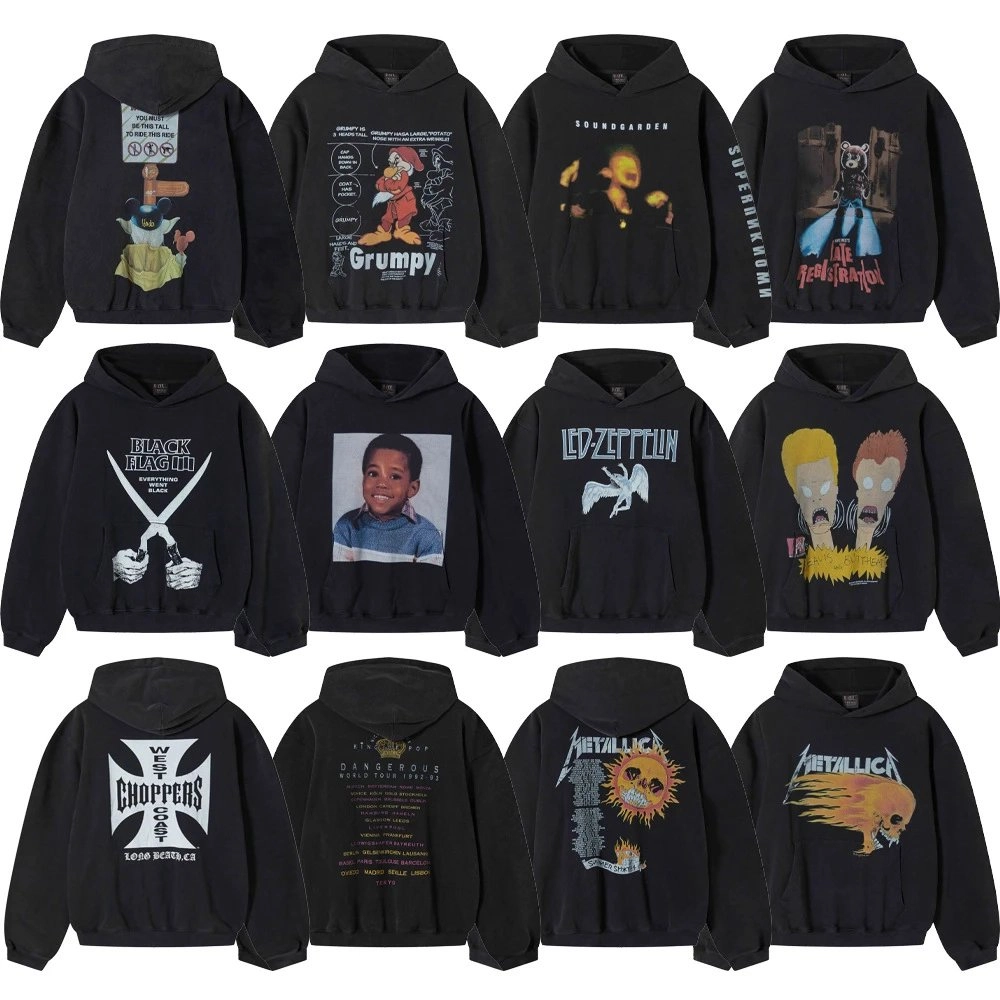 Black Graphic Hoodie Collection - Band & Pop Culture Prints