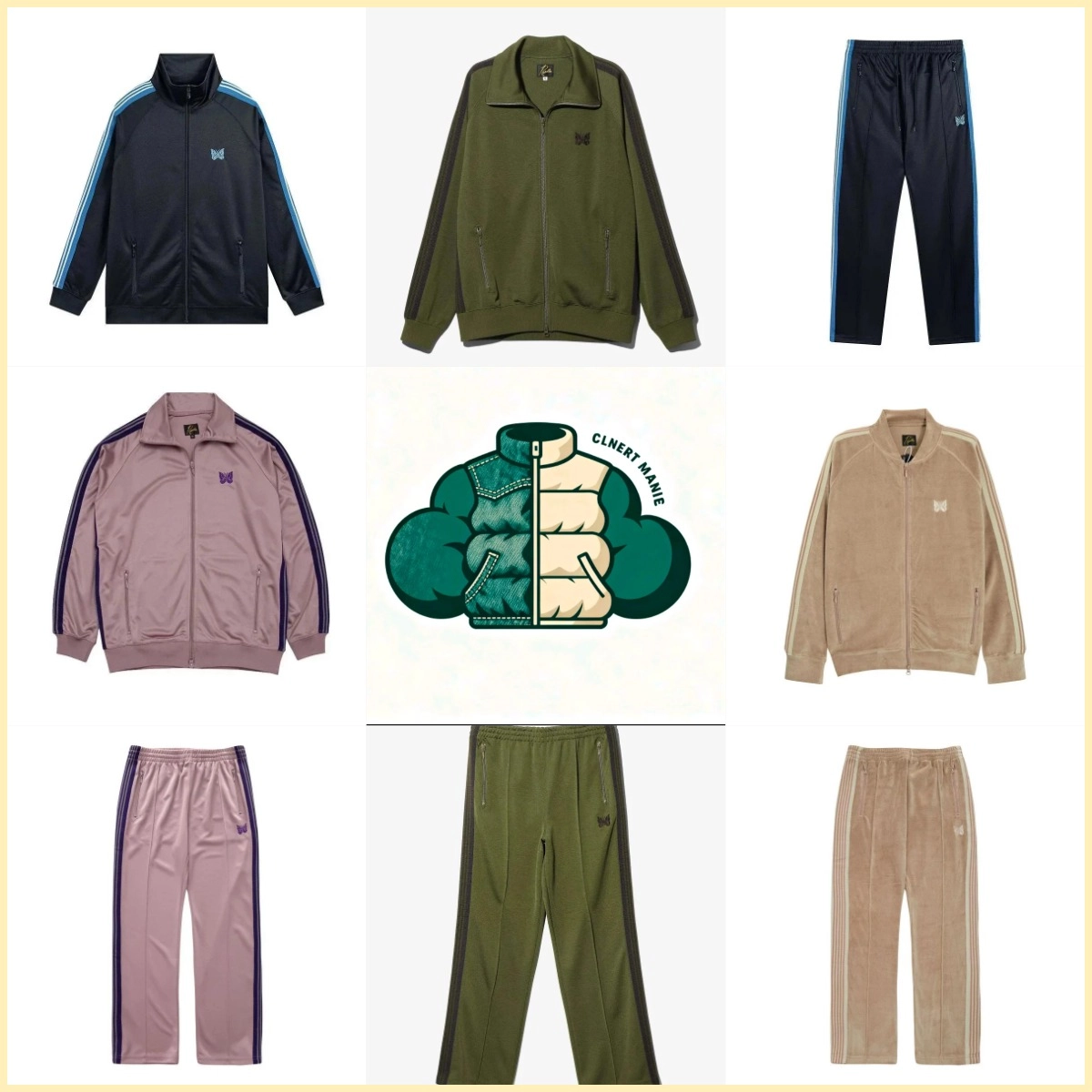 CLNERT MANIE Butterfly Logo Track Jacket Olive Green