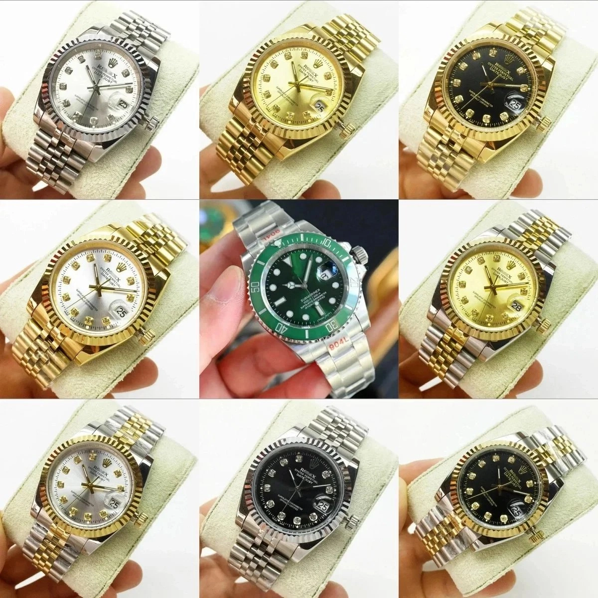 Rolex Oyster Perpetual Datejust Diamond Dial Gold Steel Watch