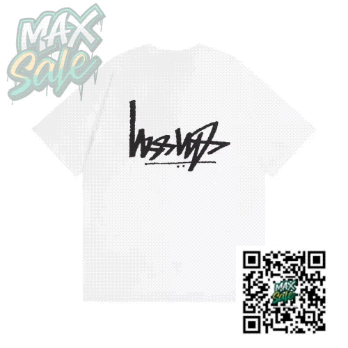 MAX Sale White T-Shirt with Black Graffiti Logo Print
