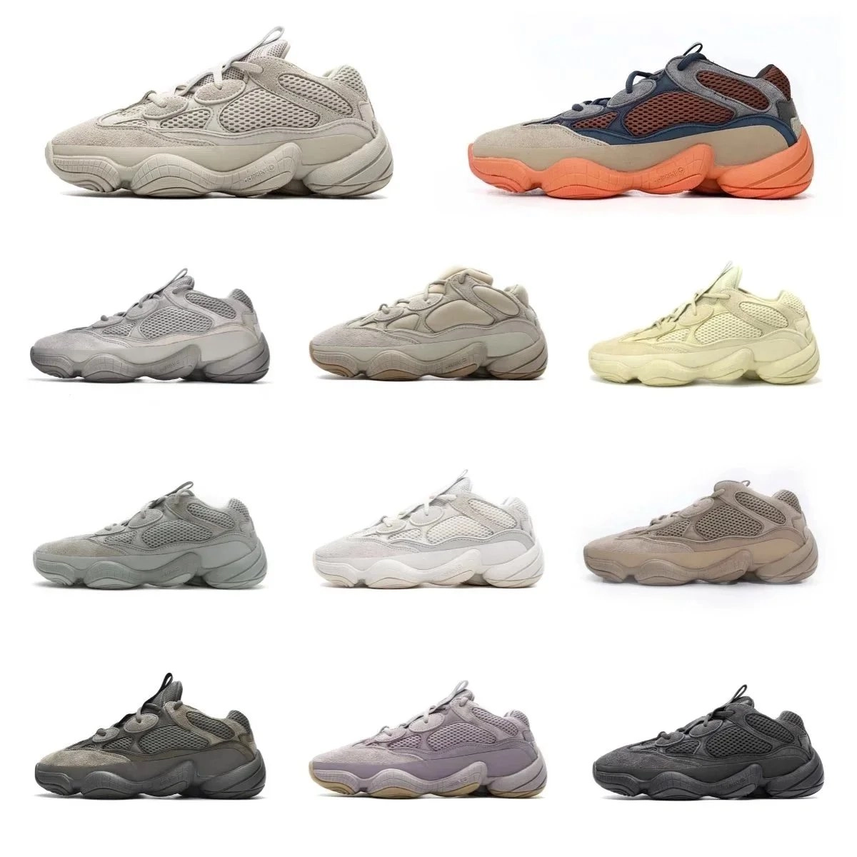 Adidas Yeezy 500 Bone White Mesh Suede Lifestyle Sneaker