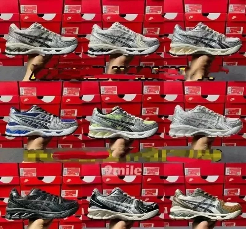 ASICS Gel-Kayano 14 Silver Black Mesh Running Shoes