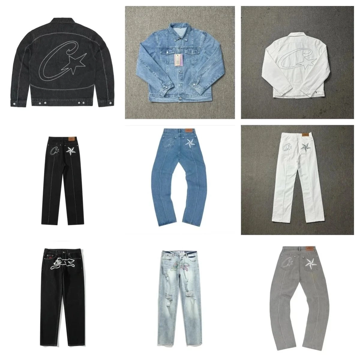 Cactus Jack Denim Jacket Black with Embroidered C-Star Logo