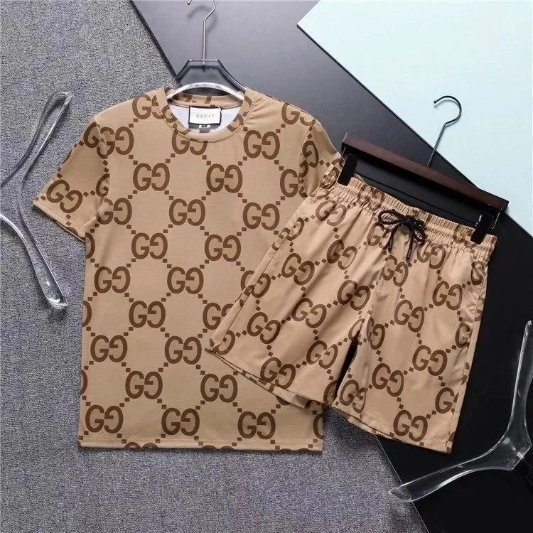 Gucci GG Monogram Beige T-Shirt and Shorts Set