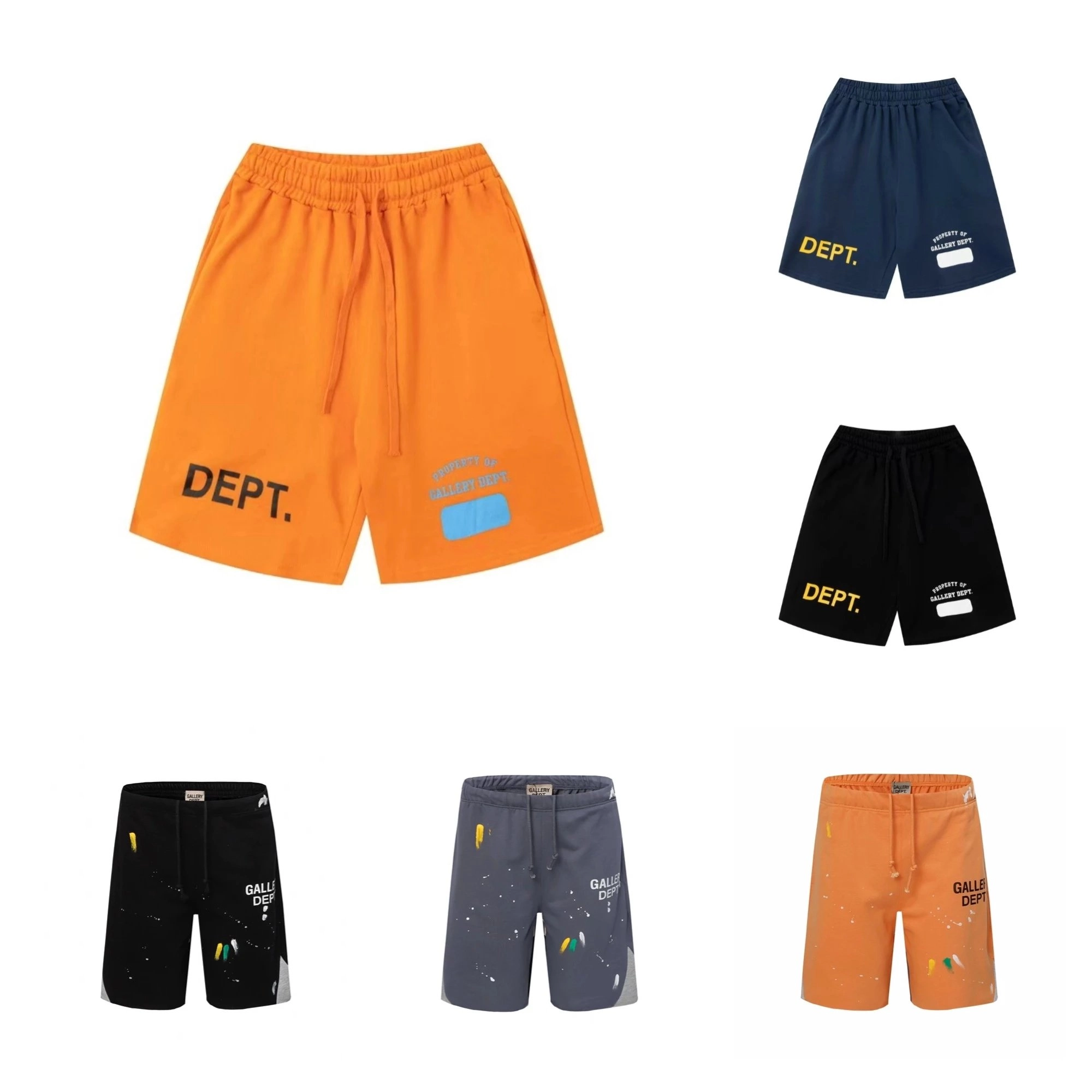 Gallery Dept DEPT. Logo Shorts - Orange with Blue Patch
