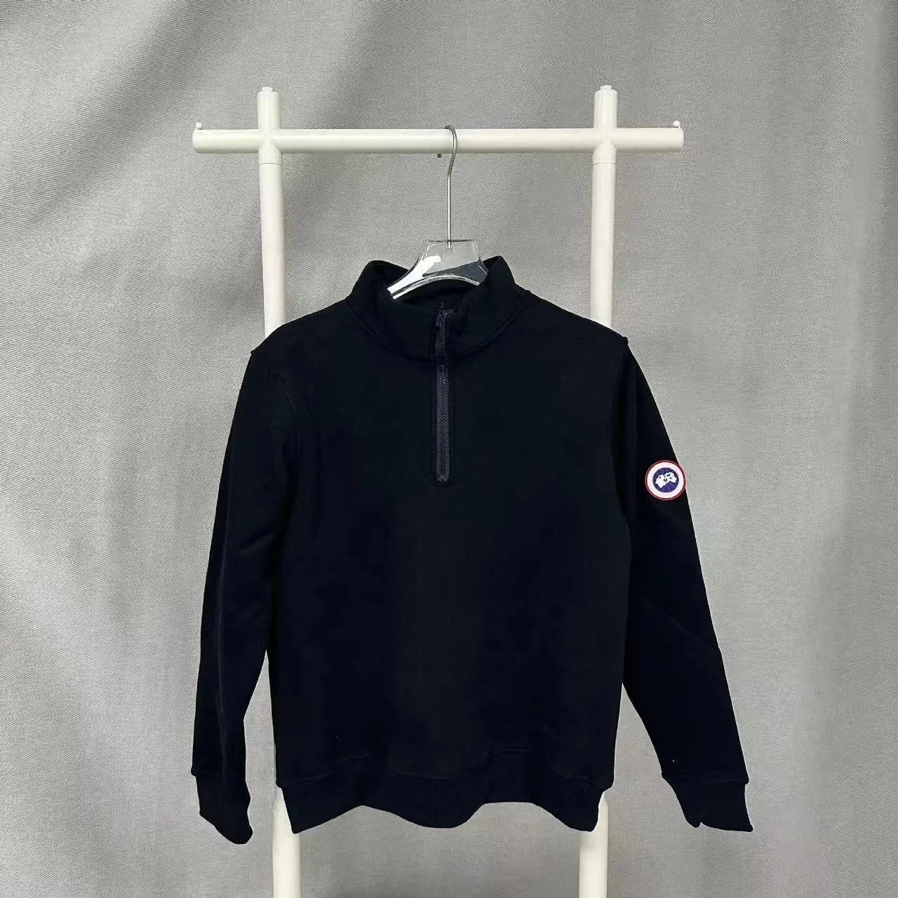 Canada Goose Black Half-Zip Pullover with Arctic Program Patch