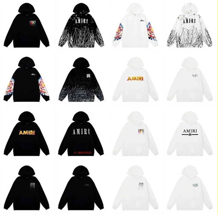 AMIRI Distressed Graphic Hoodie Black with Splatter Print