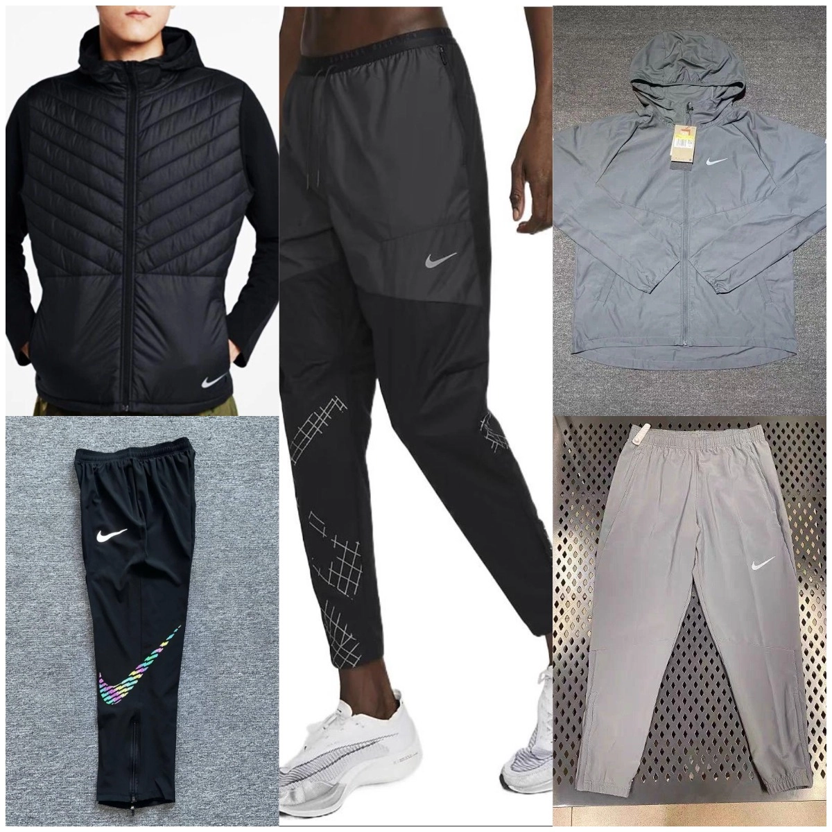Nike Windrunner Hooded Jacket Black Quilted Lightweight
