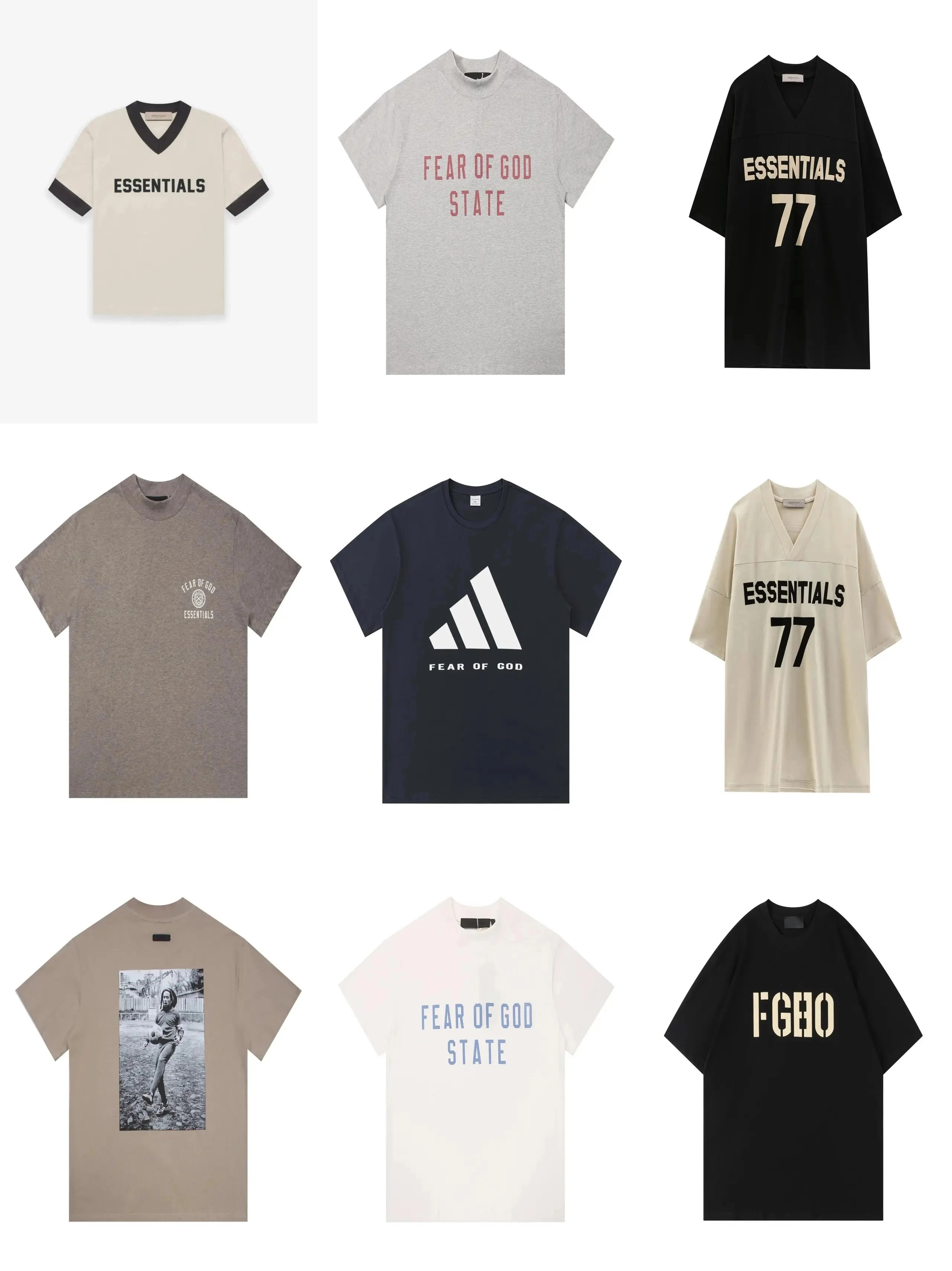 Fear of God Essentials V-Neck Jersey T-Shirt Black 77