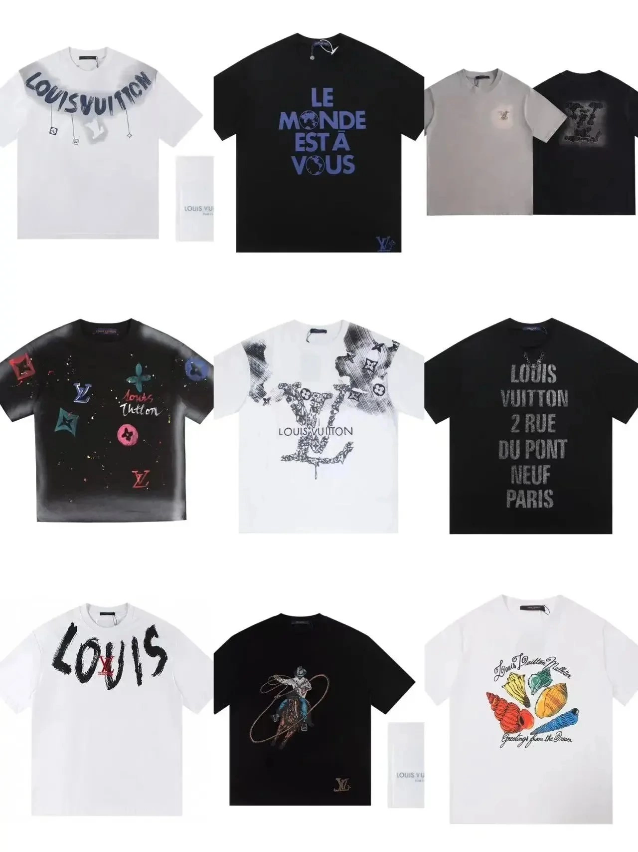 Louis Vuitton LV Monogram Sketch T-Shirt White Black