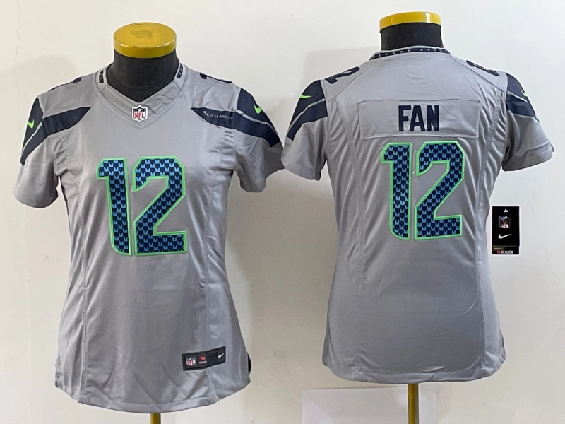 Nike Seattle Seahawks #12 Fan Gray Alternate Jersey