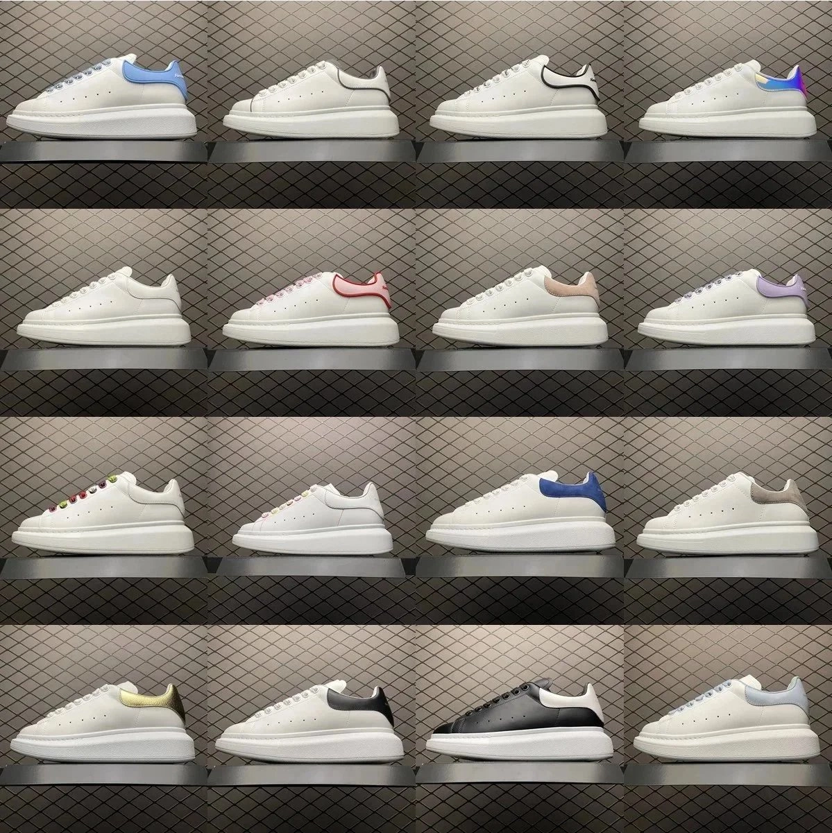Alexander McQueen Oversized Sneaker White Blue Heel Tab