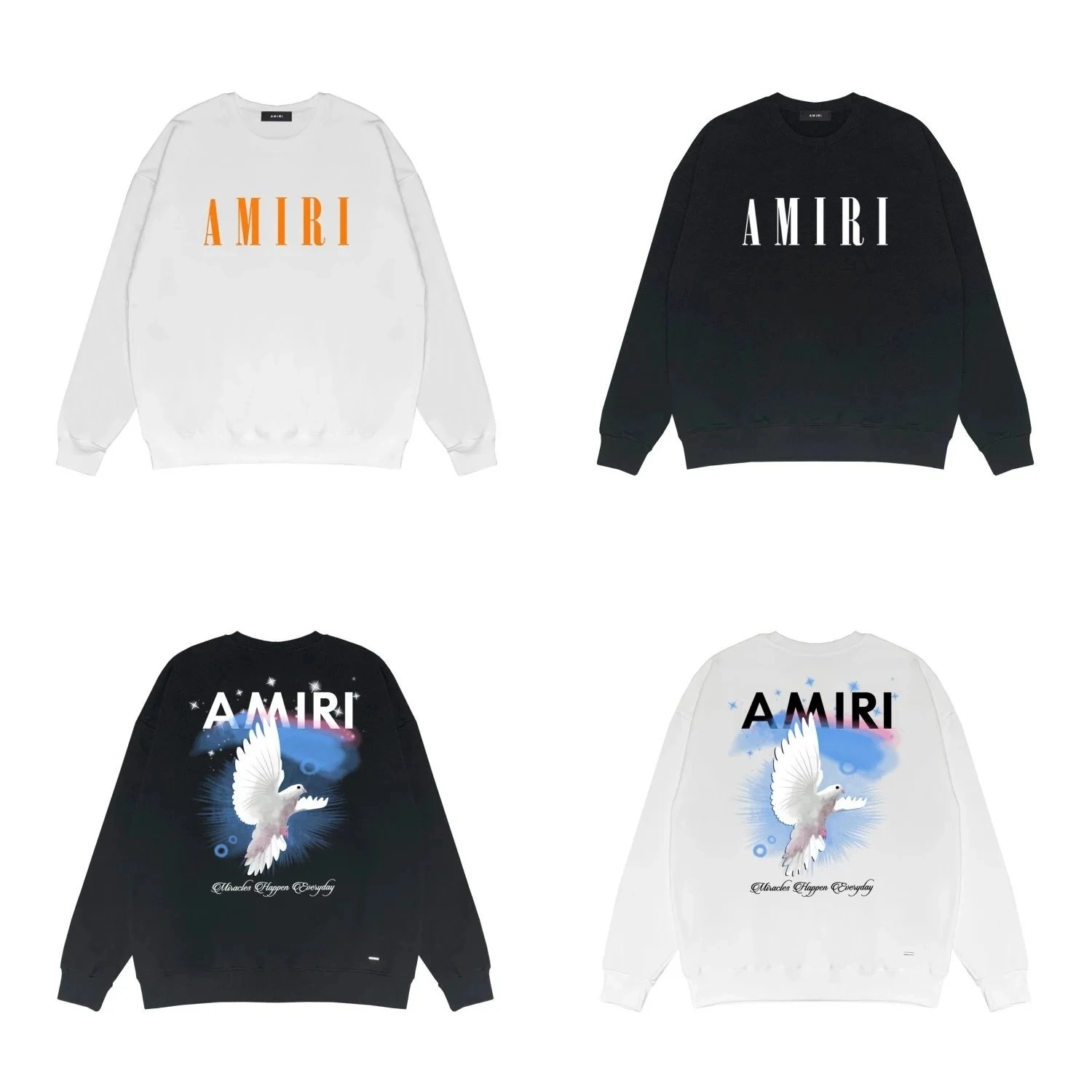 AMIRI Dove Graphic Oversized Sweatshirt - Black/White