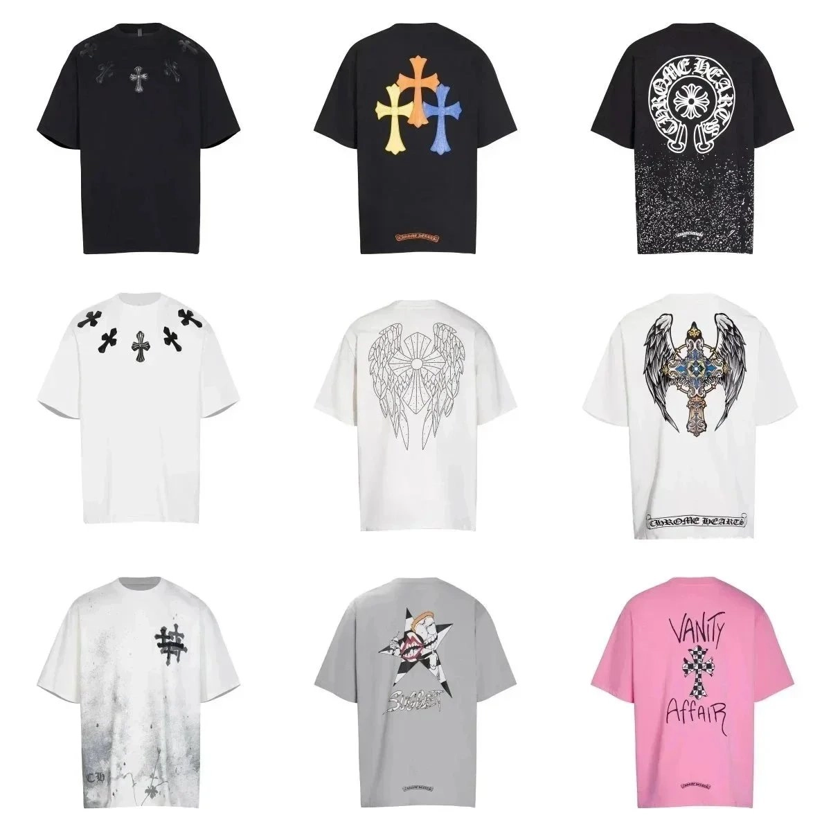 Chrome Hearts Cross Motif Oversized T-Shirt Black Embroidered