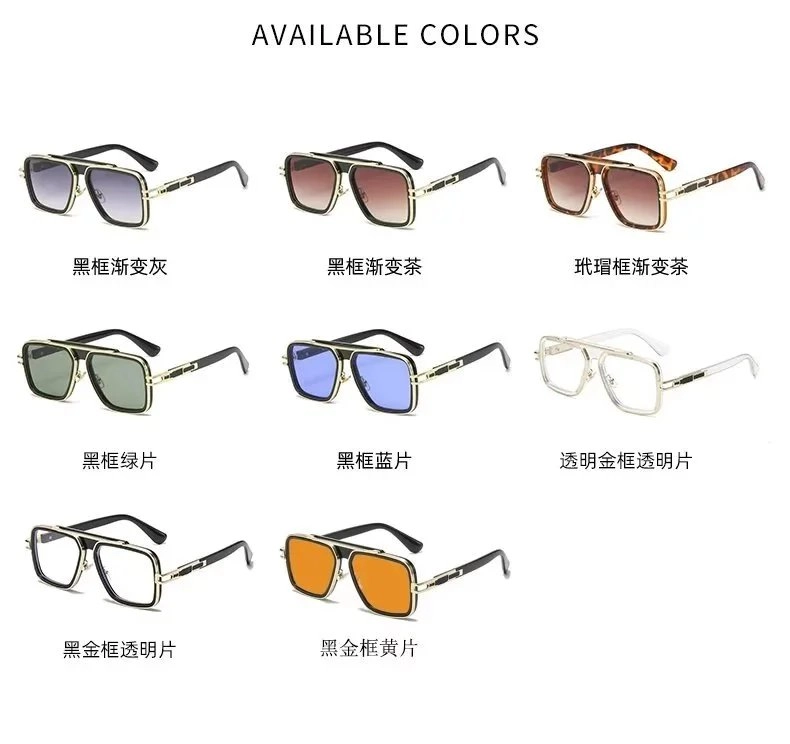Premium Aviator Sunglasses with Dual-Frame Design and Gradient Lenses