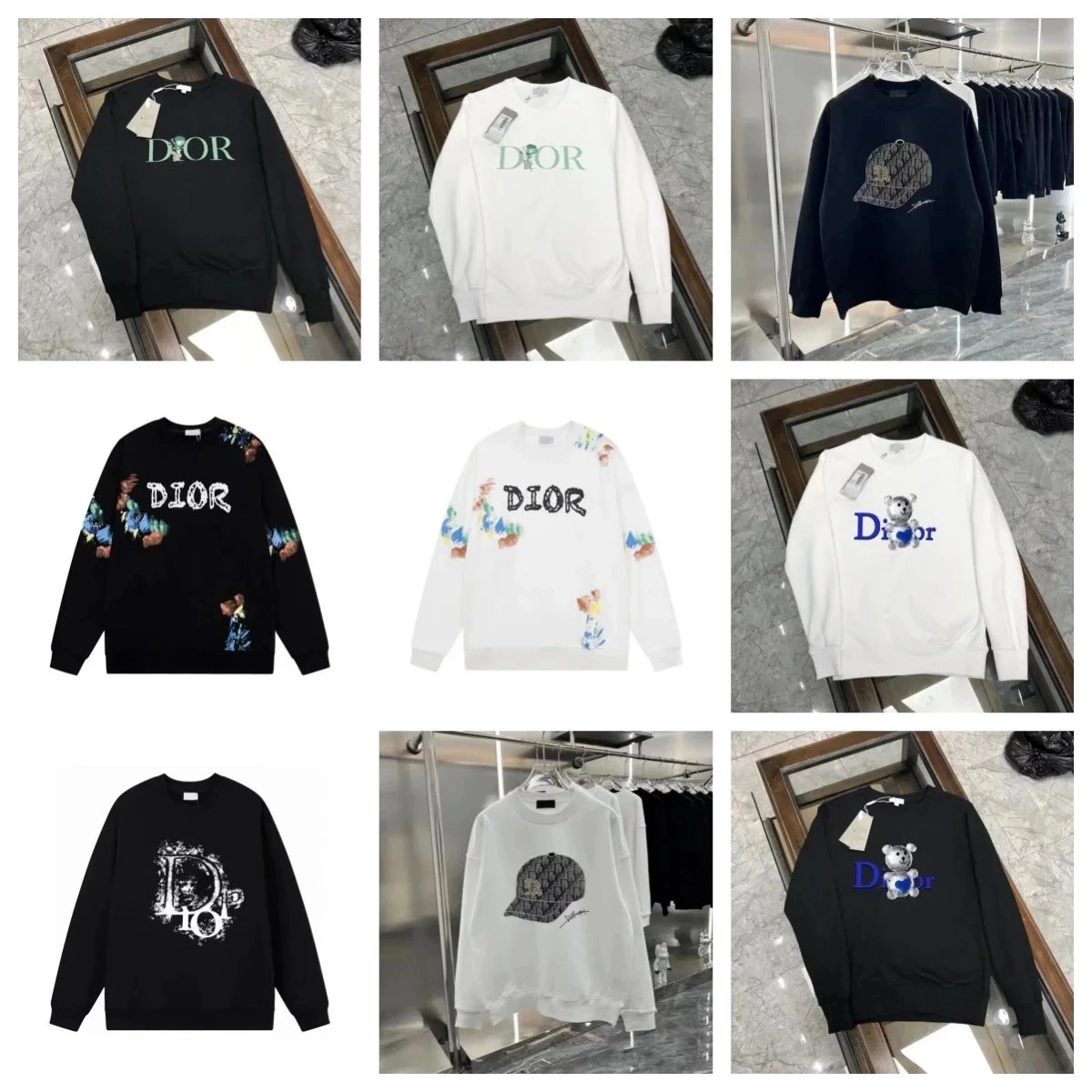 Dior Oblique Cap Embroidered Sweatshirt Black