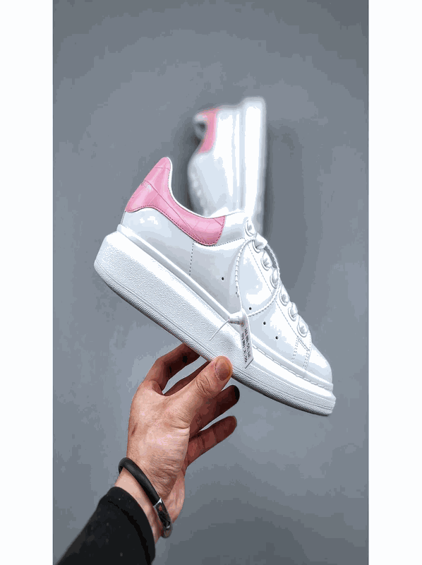 Alexander McQueen Oversized Sneaker White-Pink Patent Leather