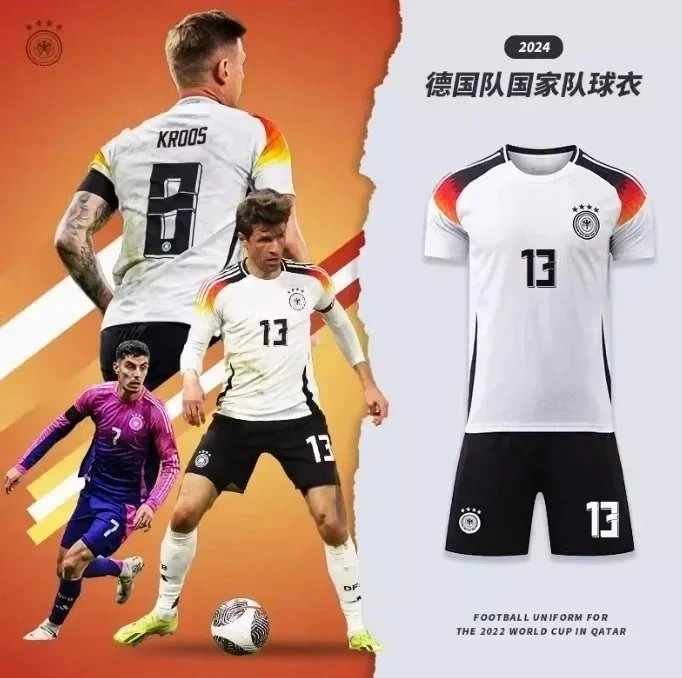 Germany National Team 2024 Home Jersey White Black Orange