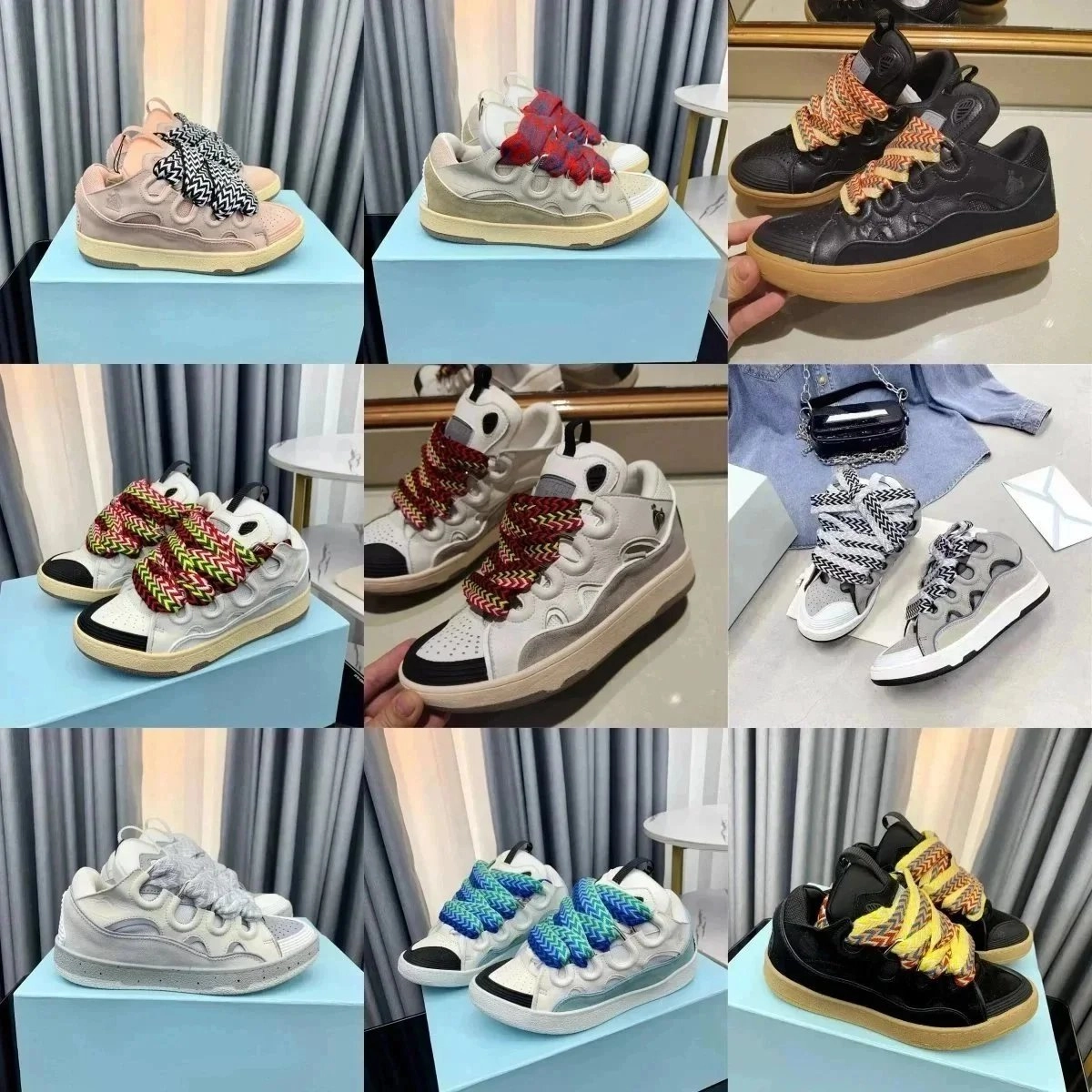 Maison Margiela Tabi Sneaker with Woven Ribbon Laces - Multi-Color