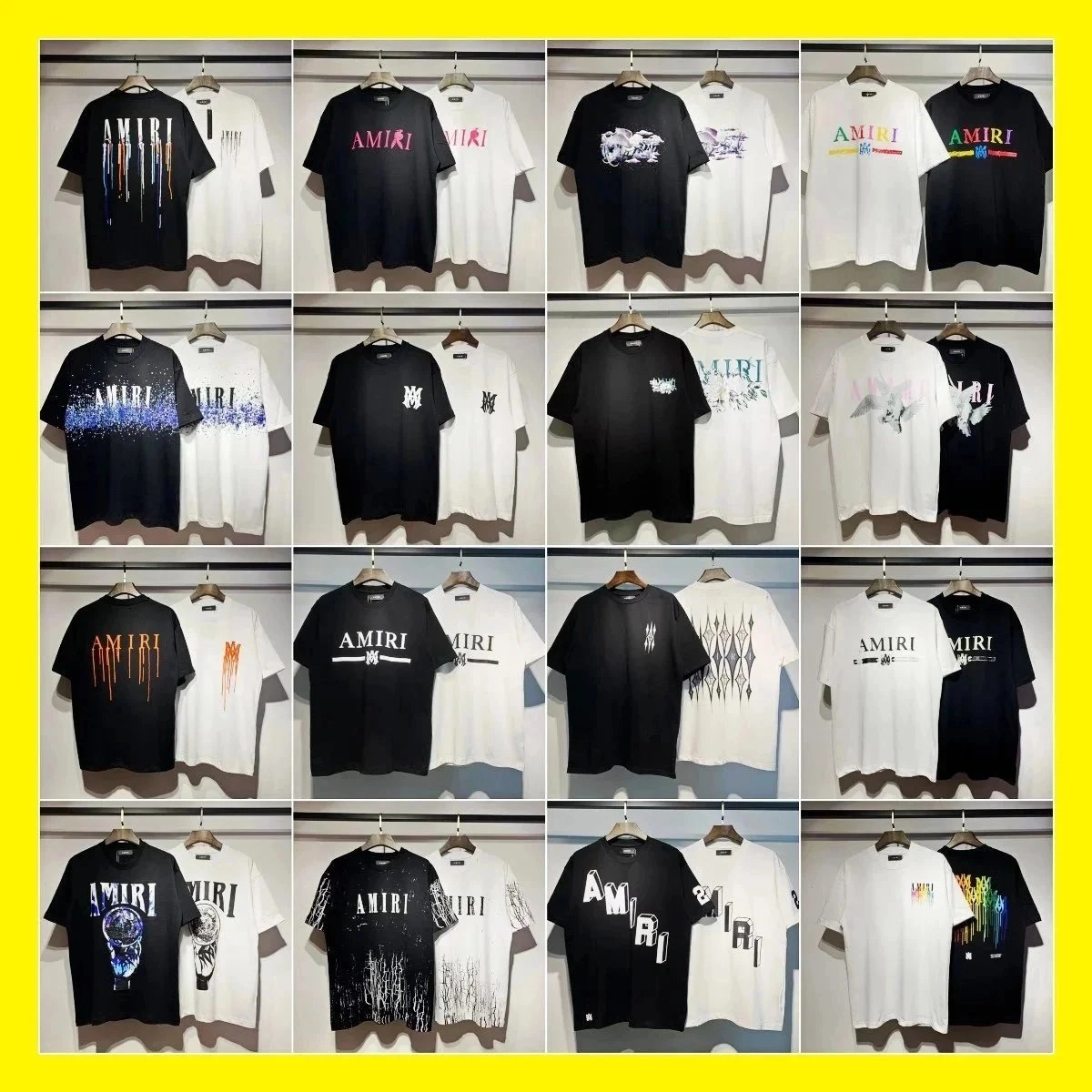 AMIRI Dripping Logo Graphic T-Shirt Black White