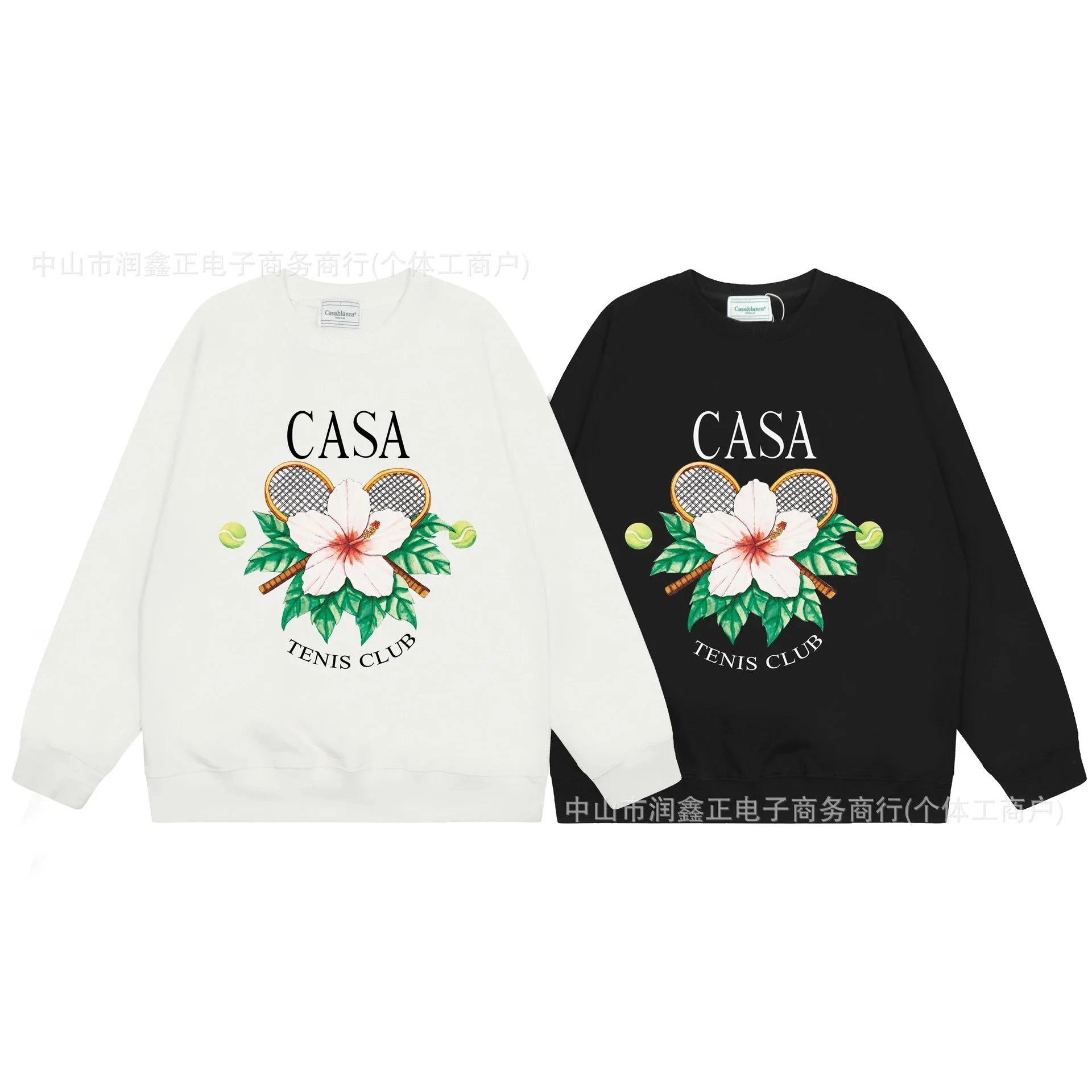 Casablanca Casa Tennis Club Graphic Sweatshirt - White/Black