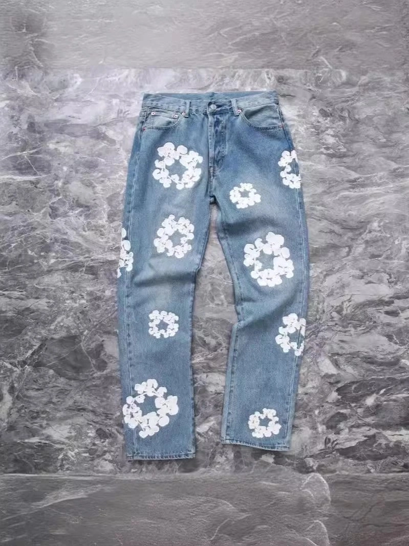 Levi's 501 Floral Print Denim Jeans - Light Blue