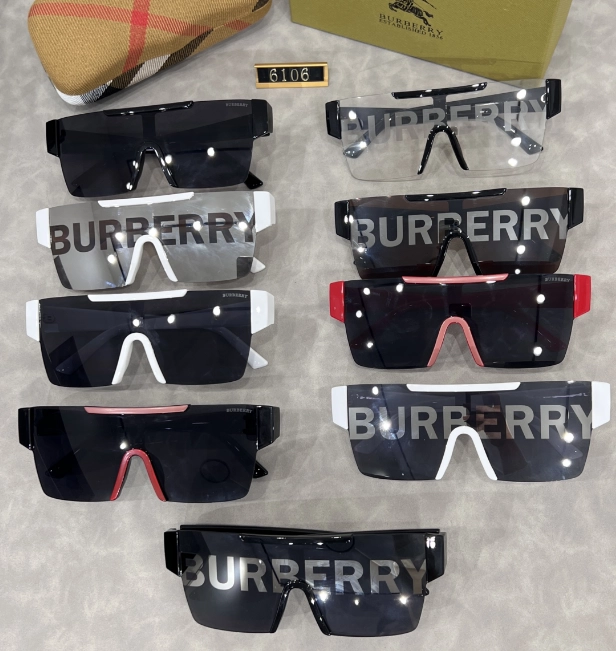 Burberry Shield Sunglasses Black Frame with Logo Lens