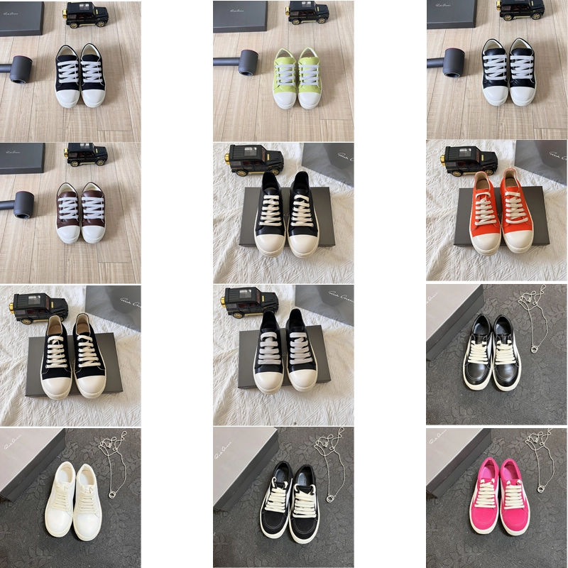 Rick Owens Drkshdw Low-Top Sneakers - Black White Contrast Sole