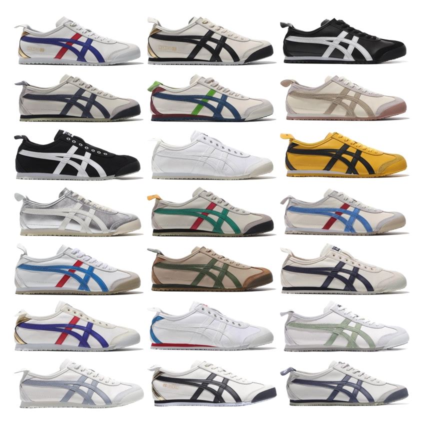 Onitsuka Tiger Mexico 66 Classic Running Shoe - White/Black Stripes