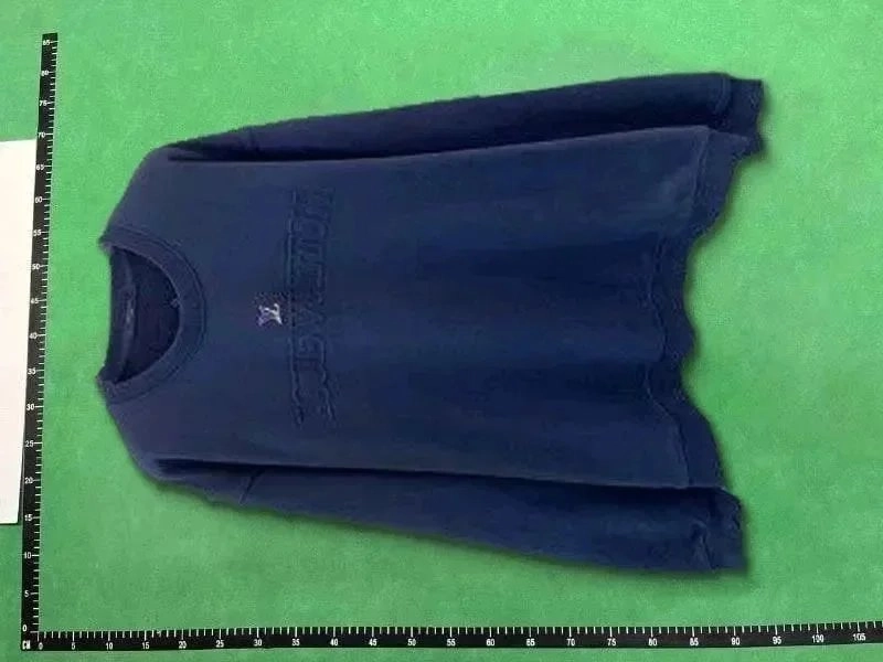 Subversion Navy Blue Embroidered Logo Long Sleeve Crewneck Sweater