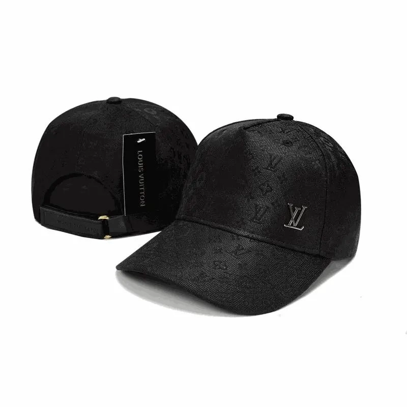 Louis Vuitton Monogram Black Baseball Cap with LV Logo