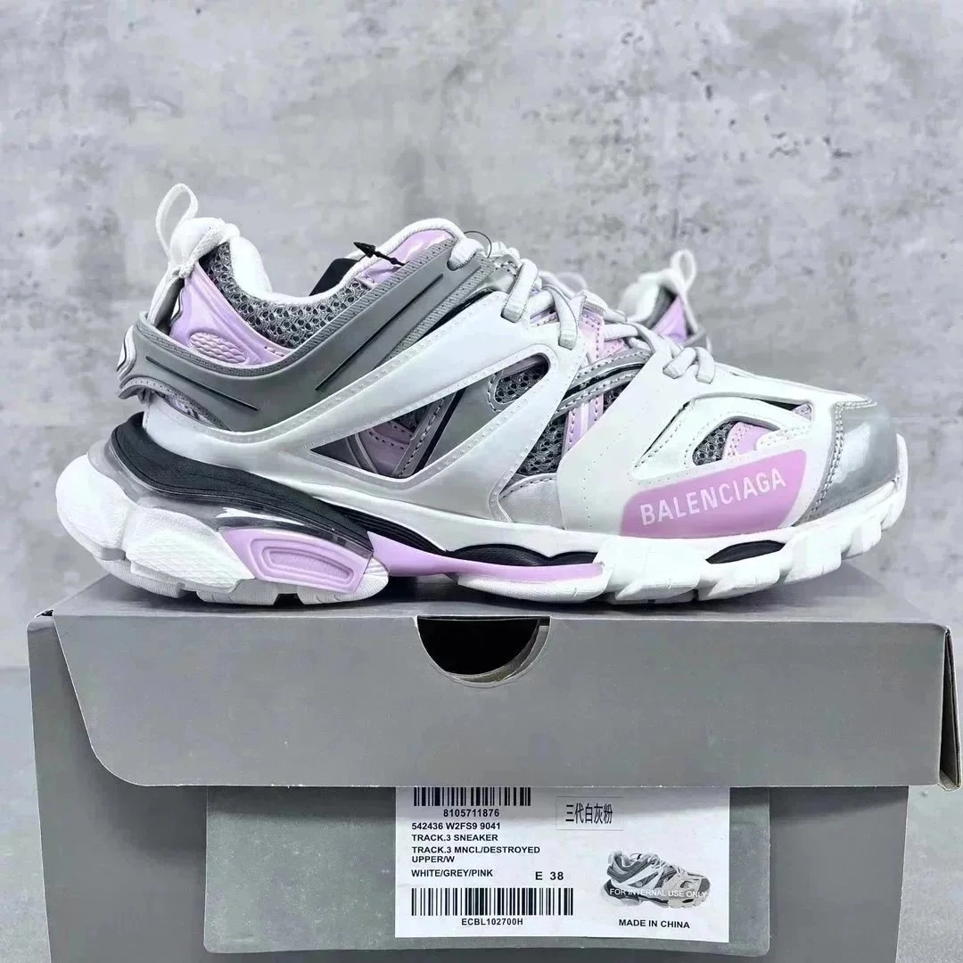 Balenciaga Track.3 Sneaker White Grey Pink Destroyed Mesh