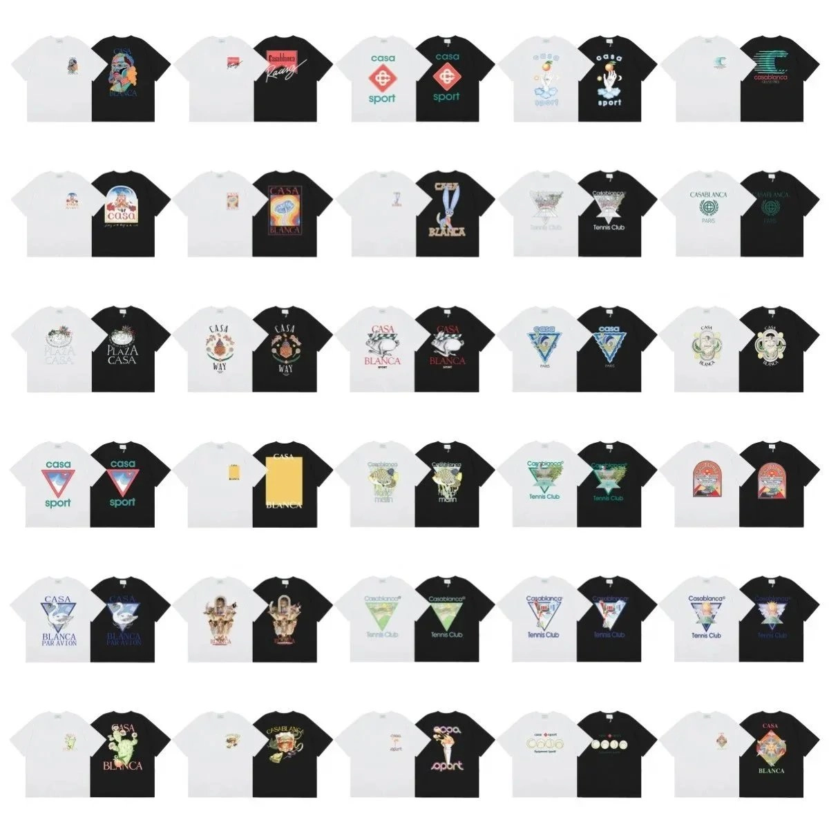 Casa Blanca Sport Logo Graphic T-Shirt - White/Black