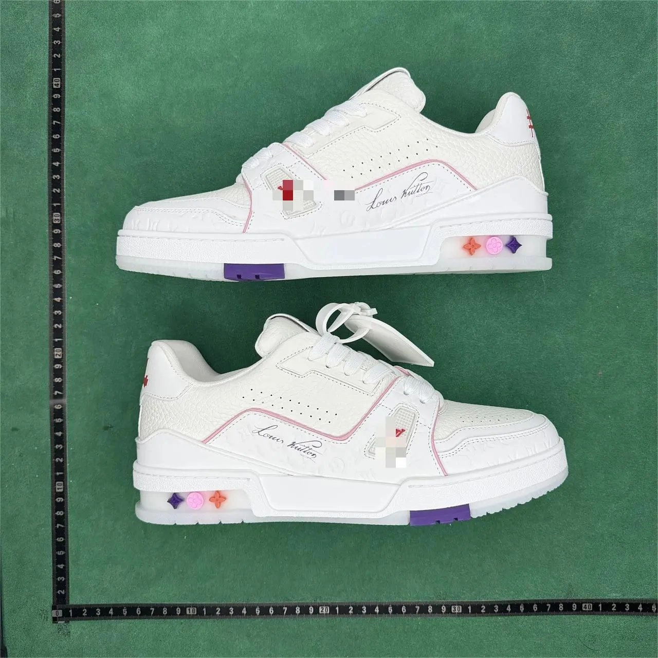Louis Vuitton Archlight White Pink Monogram Sneakers with Colorful Icons