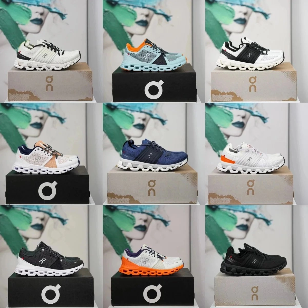 On Cloudmonster White-Black Mesh Running Shoes with CloudTec Sole
