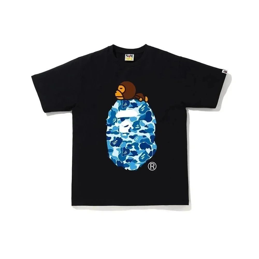 BAPE Baby Milo Blue Camo Graphic T-Shirt Black