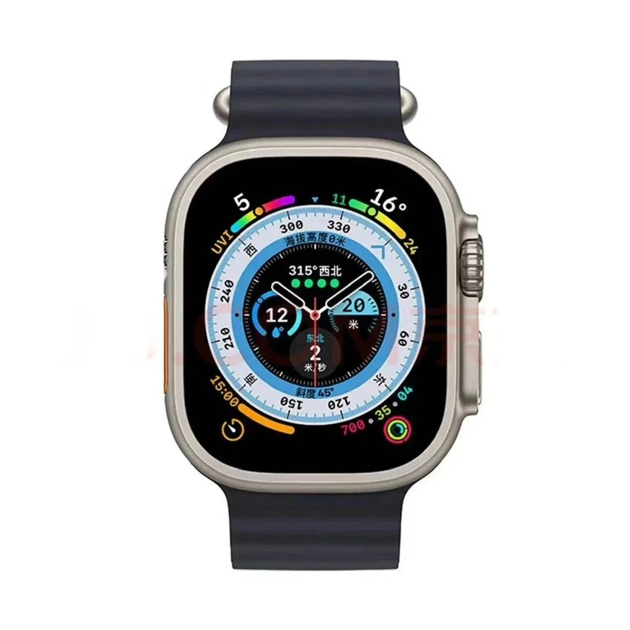 Apple Watch Ultra 2 with Black Sport Band and Advanced Outdoor Watch Face