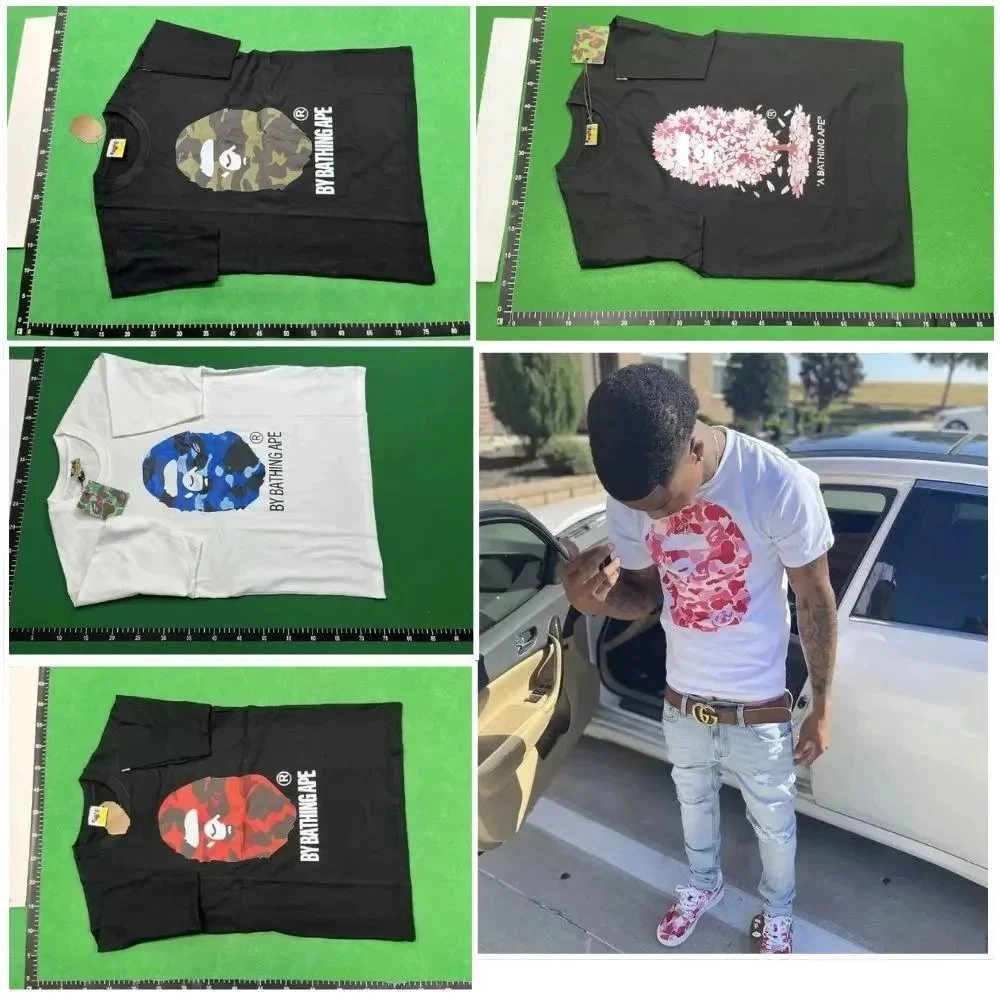 BAPE Camo Shark Face Graphic T-Shirt Black Olive