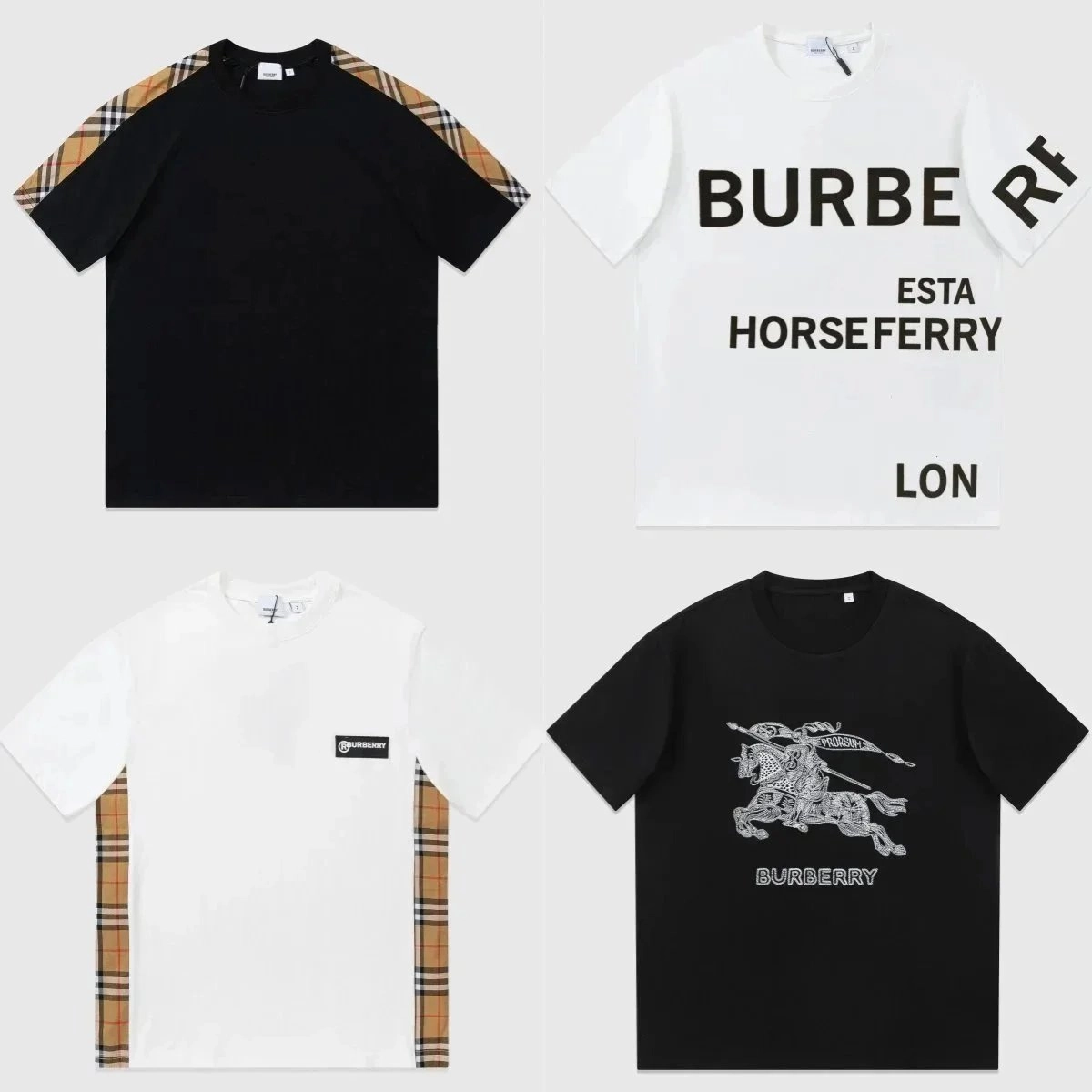Burberry Knight Embroidered Black T-Shirt with Equestrian Logo