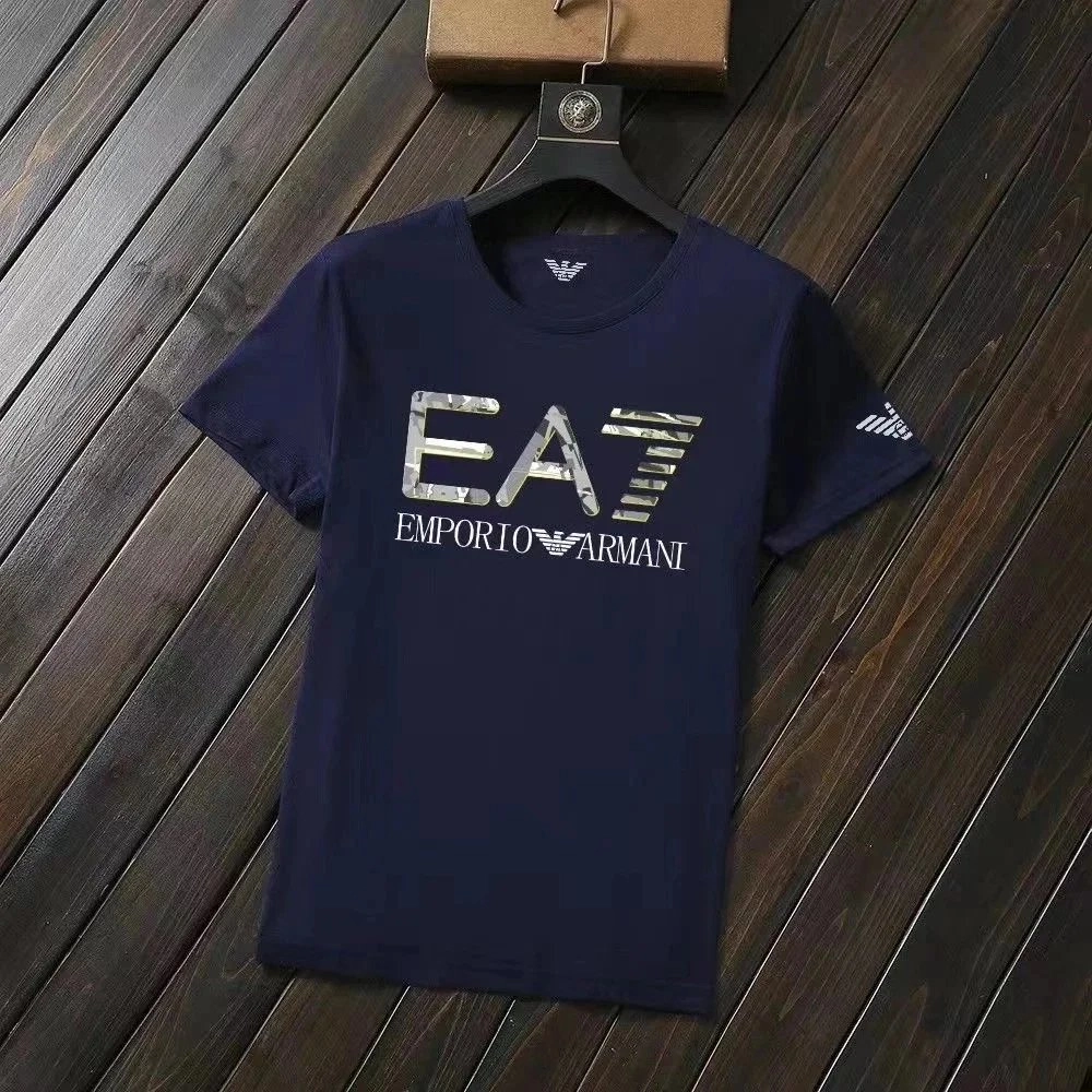 Emporio Armani EA7 Logo T-Shirt Navy Blue Camo Print