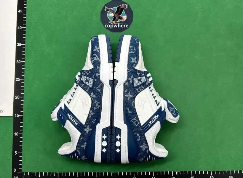 Louis Vuitton Trainer Low Monogram Denim Blue White Sneakers