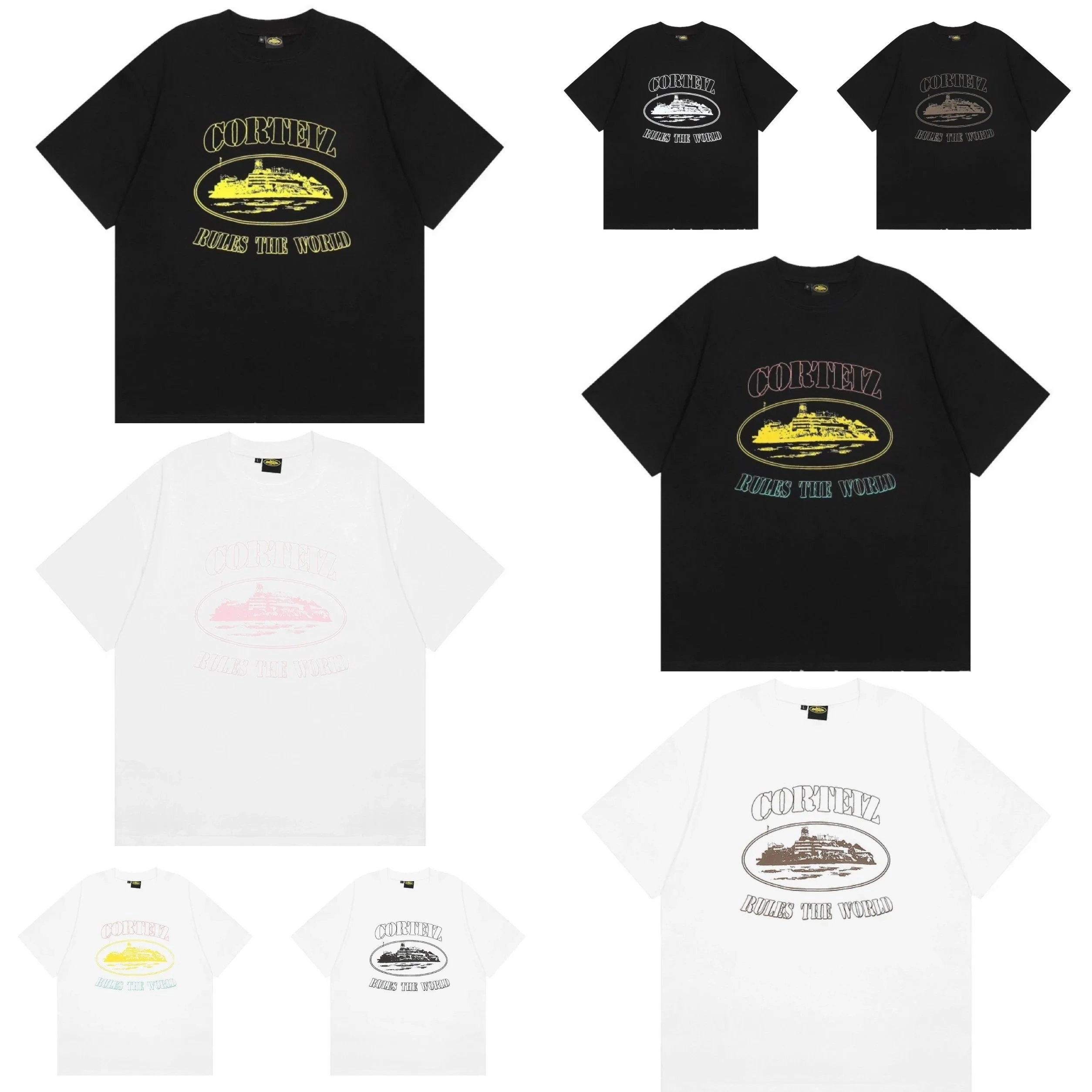 CORTEZ Rules the World Oversized T-Shirt - Black Yellow Graphic