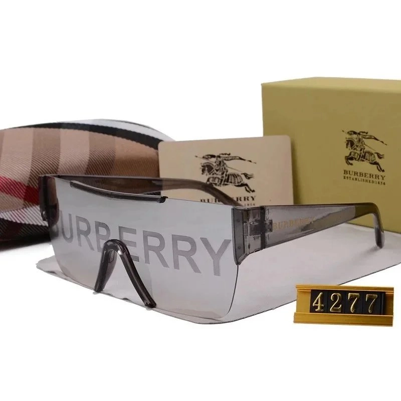 Burberry Shield Sunglasses with Logo Lens and Check Case