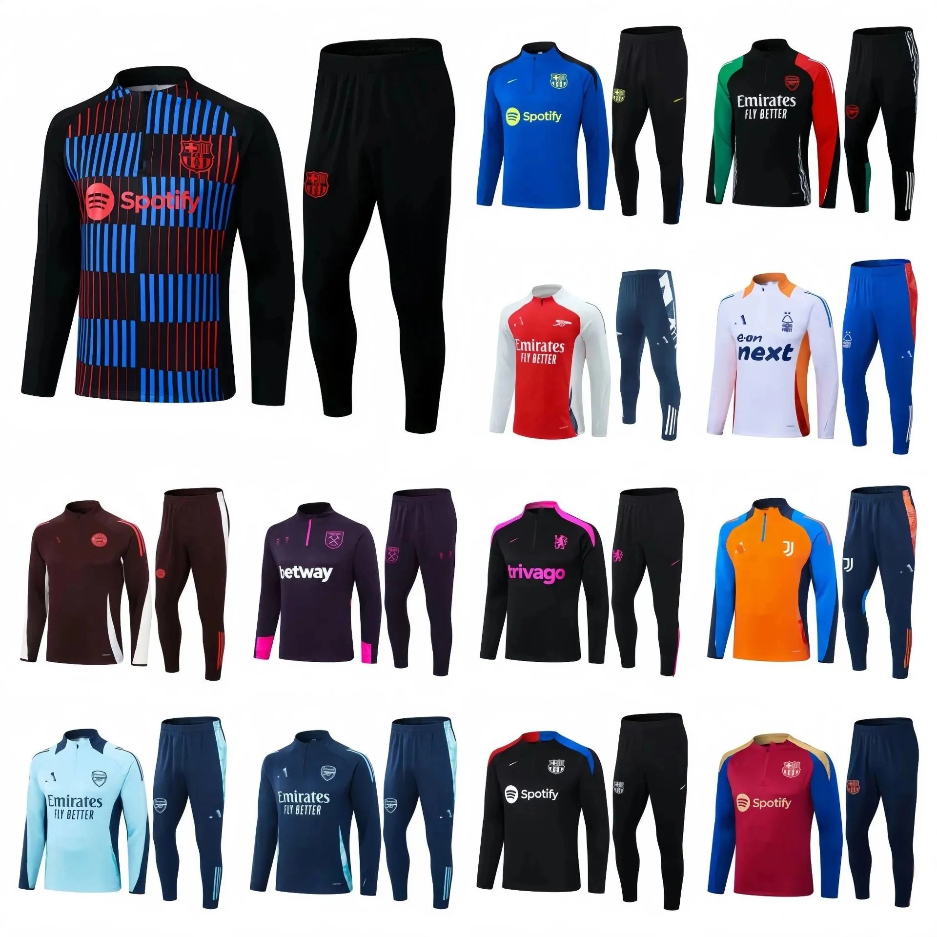 FC Barcelona 2023-24 Training Set Blue-Red Striped Spotify Edition