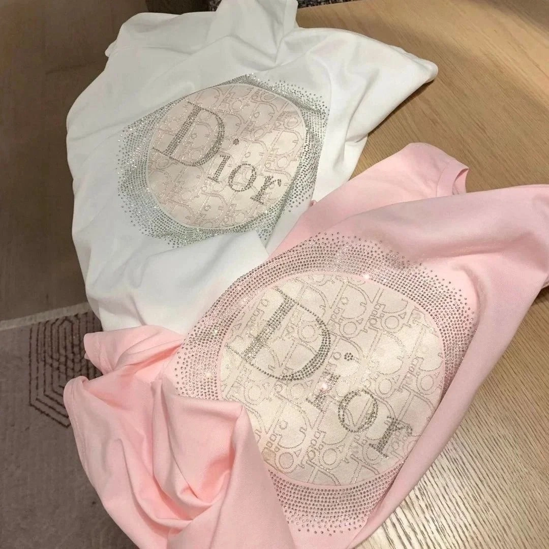 Dior Oblique Crystal-Embellished Round Logo T-Shirt