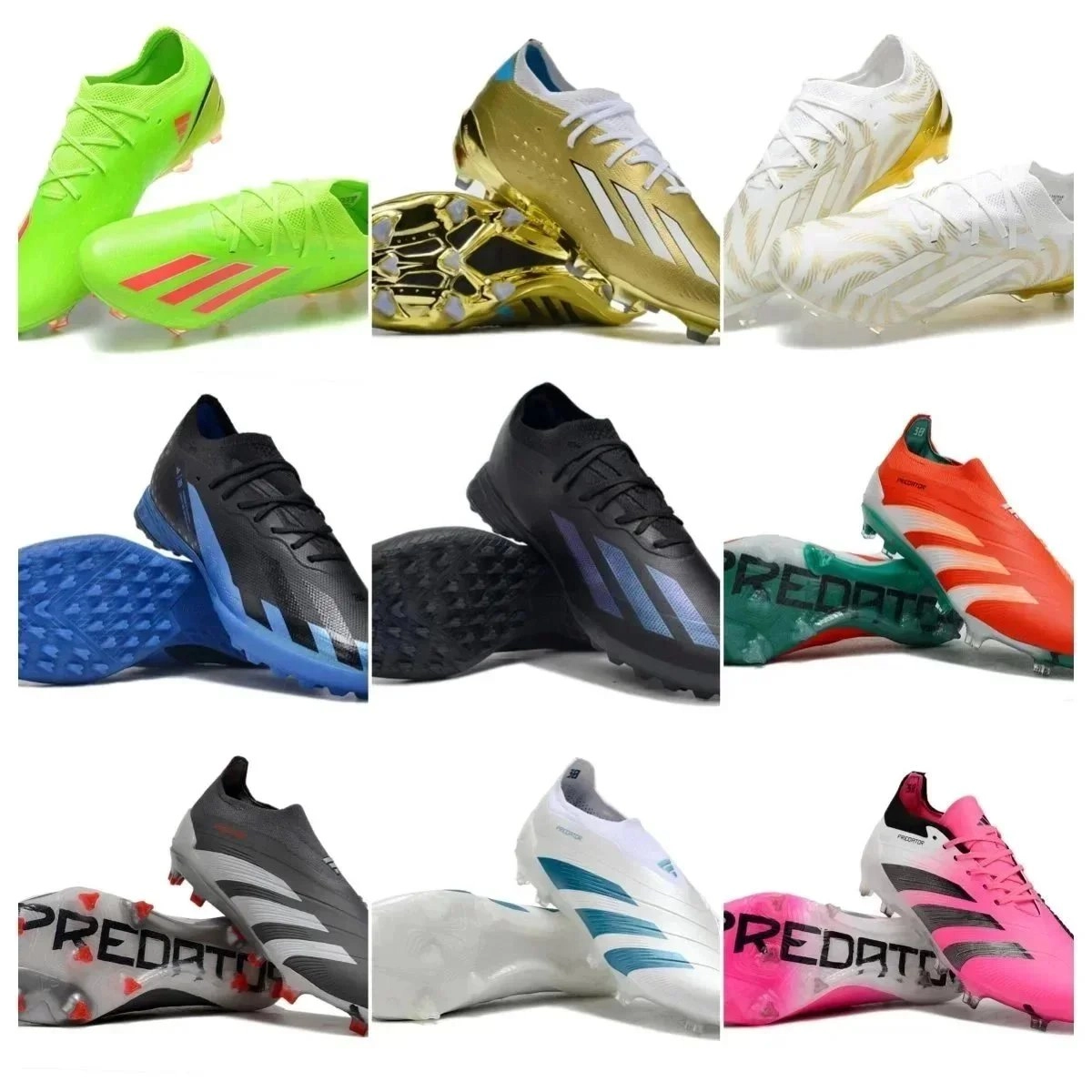 Adidas Predator Edge FG Soccer Cleats - Neon Green with Red Stripes