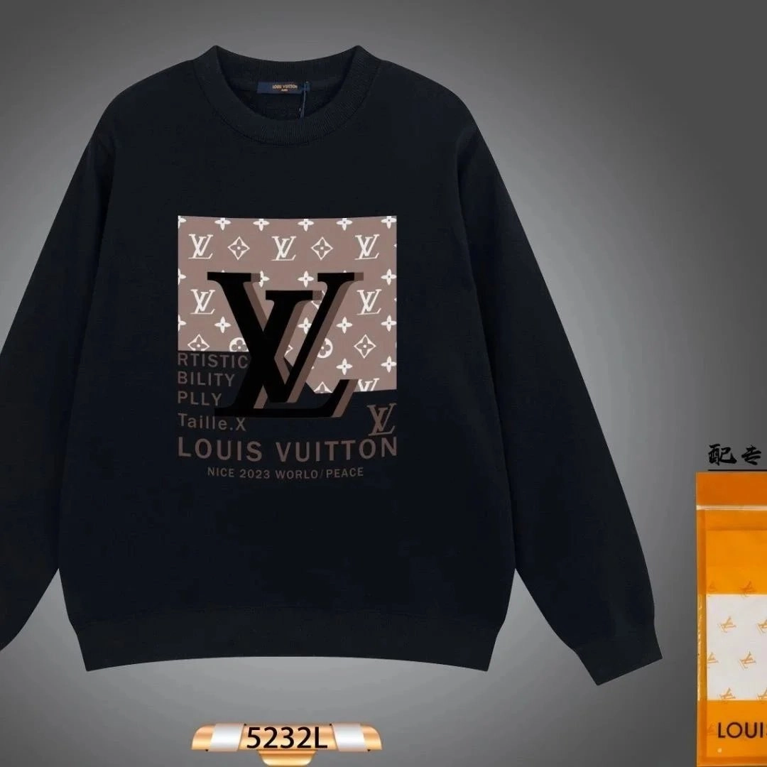 Louis Vuitton LV Monogram Graphic Crewneck Sweater Black