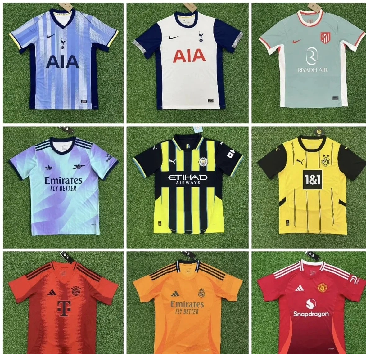 Tottenham Hotspur 2023-24 Away Jersey Light Blue Striped AIA Sponsor